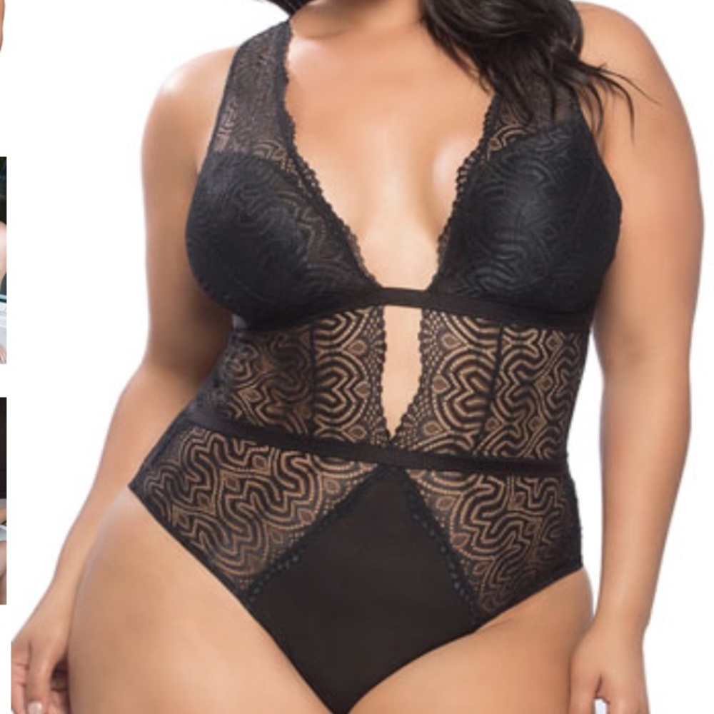 WOMENS'S REAL LINGERIE 1X BODYSUIT BLACK